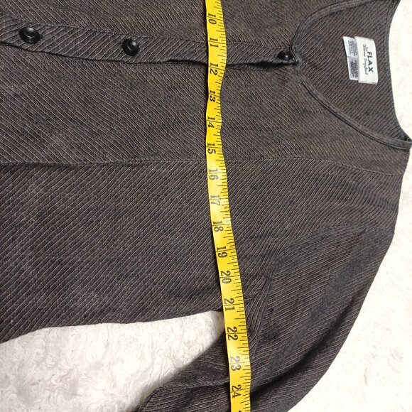 Flax Jeanne Engelhart Brown Blouse Shirt Jacket Button Down Linen Size small - Picture 4 of 7